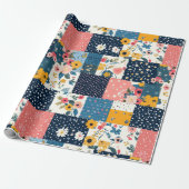  Bloemen Patchwork Patchwork Patroon (4) Cadeaupapier (Uitgerold)