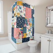 Bloemen Patchwork Patchwork Patroon (4) Douchegordijn (In situ)