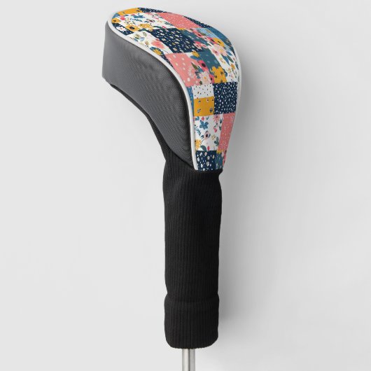 Bloemen Patchwork Patchwork Patroon (4) Golfheadcover (Schuin)