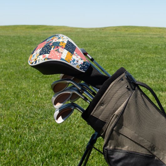 Bloemen Patchwork Patchwork Patroon (4) Golfheadcover (Insitu)