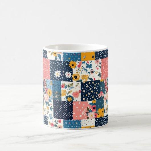  Bloemen Patchwork Patchwork Patroon (4) Koffiemok (Center)