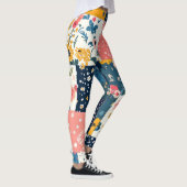  Bloemen Patchwork Patchwork Patroon (4) Leggings (Rechts)