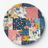  Bloemen Patchwork Patchwork Patroon (4) Papieren Bordje (Voorkant)