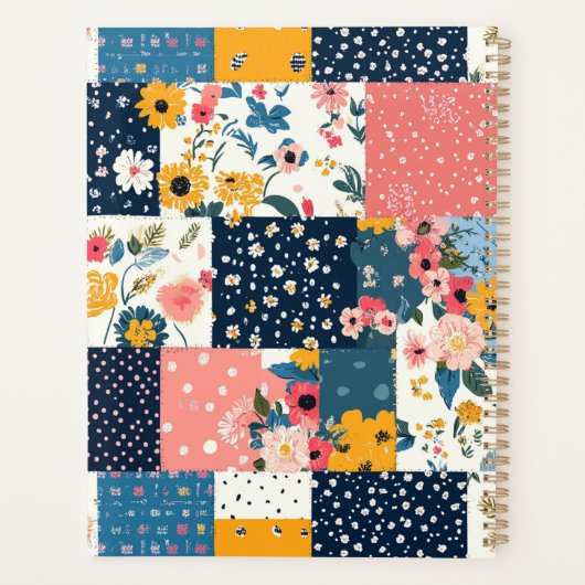 Bloemen Patchwork Patchwork Patroon (4) Planner (Achterkant)