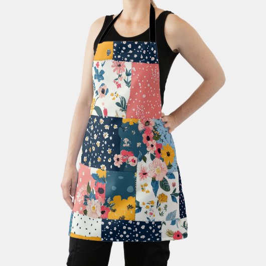 Bloemen Patchwork Patchwork Patroon (4) Schort (Insitu)