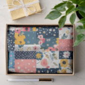  Bloemen Patchwork Patchwork Patroon (4) Tissuepapier (Geschenk)