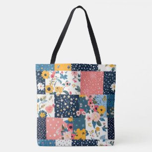  Bloemen Patchwork Patchwork Patroon (4) Tote Bag