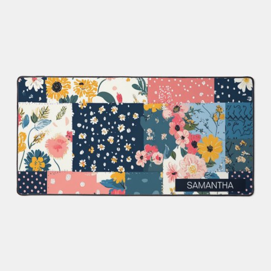 Bloemen Patchwork Patchwork Patroon (5) Bureaumat (Voorkant)