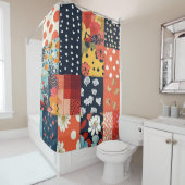 Bloemen Patchwork Patchwork Patroon (5) Douchegordijn (In situ)