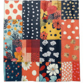  Bloemen Patchwork Patchwork Patroon (5) Douchegordijn (Voorkant)