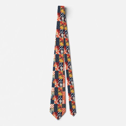 Bloemen Patchwork Patchwork Patroon (5) Stropdas (Voorkant)