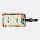  Bloemen Patchwork Patchwork Patroon (6) Bagagelabel (Achterkant horizontaal)