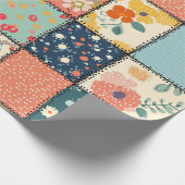  Bloemen Patchwork Patchwork Patroon (6) Cadeaupapier (Hoek)