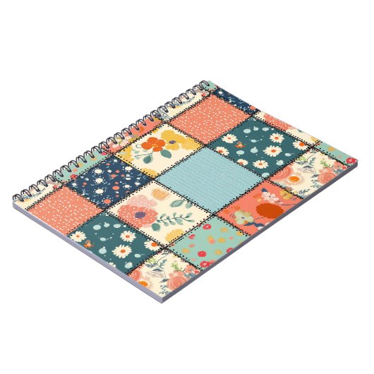 Bloemen Patchwork Patchwork Patroon (6) Notitieboek (Linkerzijde)