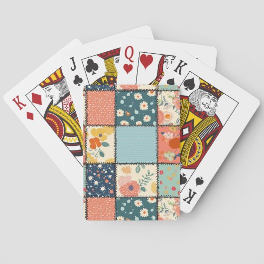 Bloemen Patchwork Patchwork Patroon (6) Pokerkaarten (Achterkant)