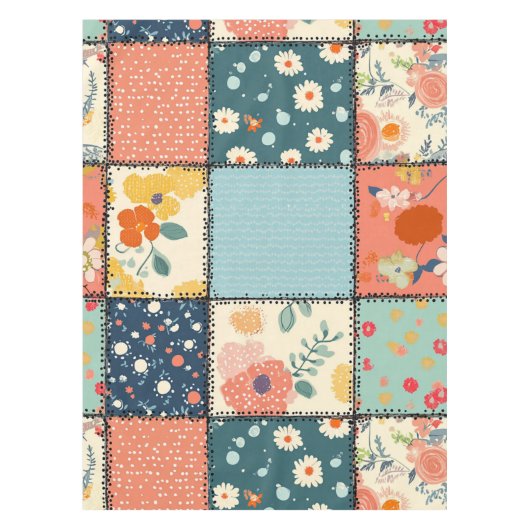  Bloemen Patchwork Patchwork Patroon (6) Tafelkleed (Voorkant)