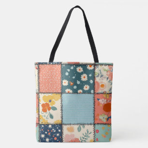 Bloemen Patchwork Patchwork Patroon (6) Tote Bag