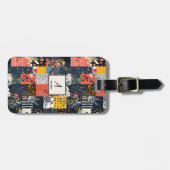  Bloemen Patchwork Patchwork Patroon (7) Bagagelabel (Voorkant horizontaal)