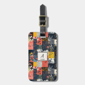  Bloemen Patchwork Patchwork Patroon (7) Bagagelabel (Voorkant verticaal)