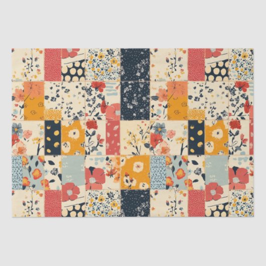  Bloemen Patchwork Patchwork Patroon (8) Tissuepapier (Voorkant)