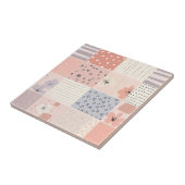  Bloemen Patchwork Patroon - Pastel (10) Tegeltje (Zijkant)
