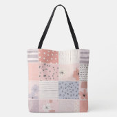 Bloemen Patchwork Patroon - Pastel (10) Tote Bag (Achterkant)