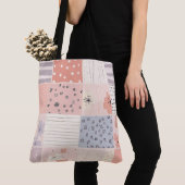 Bloemen Patchwork Patroon - Pastel (10) Tote Bag (Dichtbij)