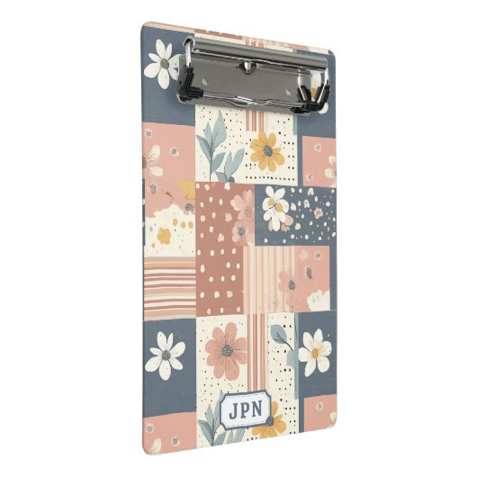  Bloemen Patchwork Patroon - Pastel (11) Mini Klembord (Schuin)
