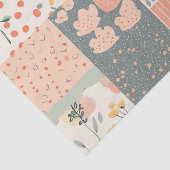 Bloemen Patchwork Patroon - Pastel (11) Tissuepapier (Detail)