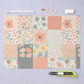Bloemen Patchwork Patroon - Pastel (11) Tissuepapier (Craft)