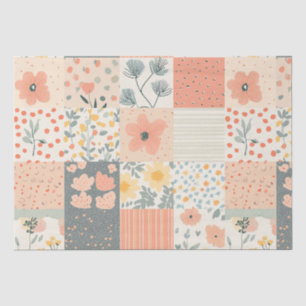  Bloemen Patchwork Patroon - Pastel (11) Tissuepapier