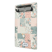 Bloemen Patchwork Patroon - Pastel (12) Mini Klembord (Angled2)
