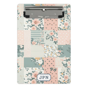 Bloemen Patchwork Patroon - Pastel (12) Mini Klembord