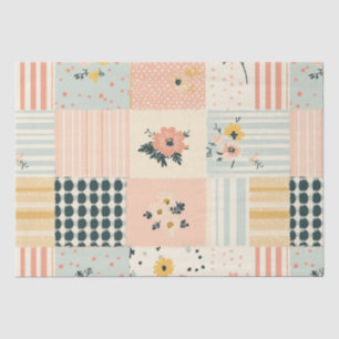 Bloemen Patchwork Patroon - Pastel (12) Tissuepapier