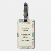 Bloemen Patchwork Patroon - Pastel (1) Bagagelabel (Achterkant verticaal)