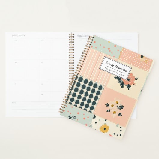  Bloemen Patchwork Patroon - Pastel (1) Planner (Display)
