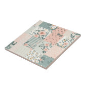 Bloemen Patchwork Patroon - Pastel (1) Tegeltje (Zijkant)