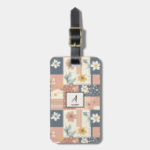 Bloemen Patchwork Patroon - Pastel (2) Bagagelabel (Voorkant verticaal)