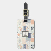 Bloemen Patchwork Patroon - Pastel (4) Bagagelabel (Voorkant verticaal)