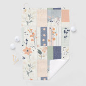  Bloemen Patchwork Patroon - Pastel (4) Golfhanddoek (Insitu)