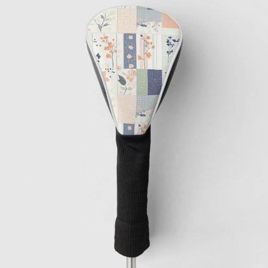  Bloemen Patchwork Patroon - Pastel (4) Golfheadcover (Voorkant)