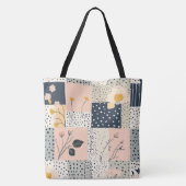 Bloemen Patchwork Patroon - Pastel (5) Tote Bag (Achterkant)