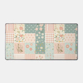 Bloemen Patchwork Patroon - Pastel (6) Bureaumat (Voorkant)
