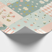  Bloemen Patchwork Patroon - Pastel (6) Cadeaupapier (Hoek)