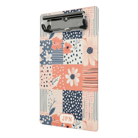  Bloemen Patchwork Patroon - Pastel (6) Mini Klembord (Angled2)