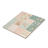 Bloemen Patchwork Patroon - Pastel (6) Tegeltje (Zijkant)