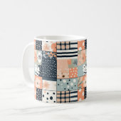 Bloemen Patchwork Patroon - Pastel (8) Koffiemok (Voorkant links)