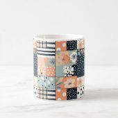 Bloemen Patchwork Patroon - Pastel (8) Koffiemok (Center)