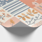 Bloemen Patchwork Patroon - Pastel (9) Cadeaupapier (Hoek)