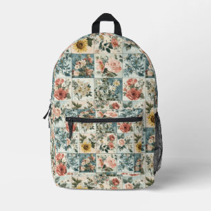 Bloemen Patchwork Style Design Bedrukte Rugzak